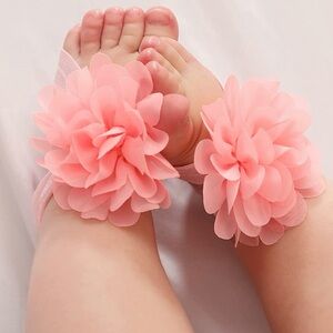 9 pairs of Baby Flower Foot Bands / Barefoot Sandals